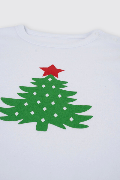 Panço Yenidoğan Yılbaşı Konseptli Kırmızı Pijama Takımı