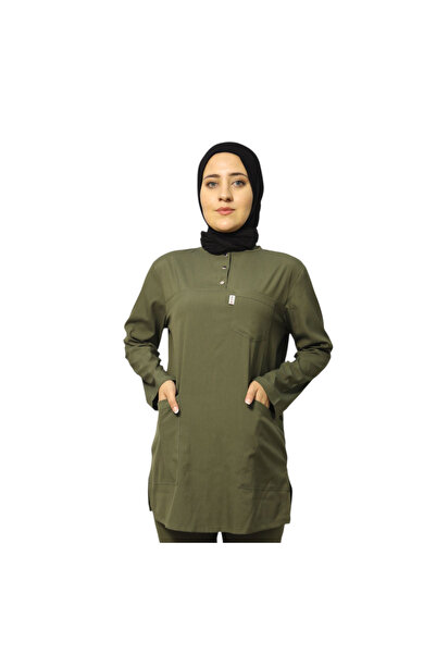 nutrix طقم زي موحد للممرضات والأطباء من الليكرا الناعمة بلون الكاكي الأخضر