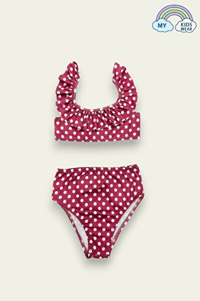 My Kids Wear Fırfırlı Baskılı Kız Çocuk Mayosu