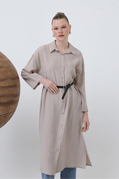 Loreen Long Belt Detailed Shirt Dress