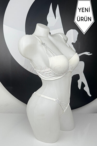 AYMELEK Γυναικείο Σετ Σουτιέν με Πέτρινο Αστέρι Λεπτομερές Φανταστικό Σετ Κάτω και Άνω Μέρος