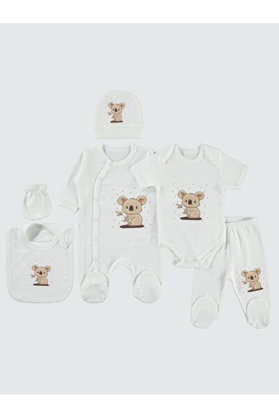 Civil Baby طقم ملابس داخلية مطبوعة من كوالا - لون إكرو للأطفال من 0-1 شهر