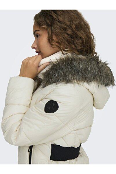 ONLY Onlfever Куртка з капюшоном і хутром - Жіноча, Екрю 15322003