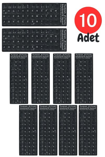 MN6 MF01 F Klavye Sticker 10 Adet-Laptop PC Uyumlu-Yapışkanlı - Silinmez Türk...