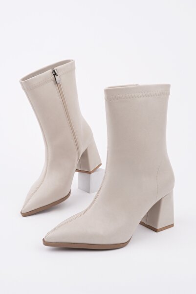 MUGGO CODİ Жіночі черевики з гострим носком, товстим каблуком і блискавкою