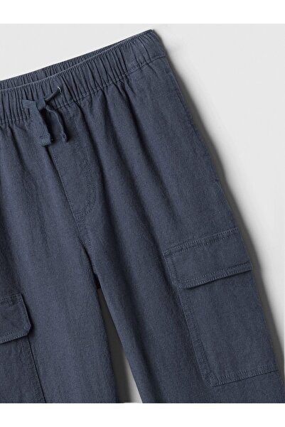 GAP Erkek Çocuk Koyu Mavi Keten Karışımlı Pull-On Pantolon