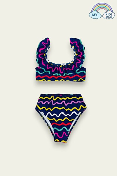 My Kids Wear Costum de baie pentru fetiță cu imprimeu cu volante