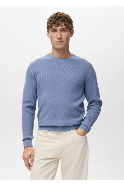 MANGO Man İnce triko ribana pamuklu kazak