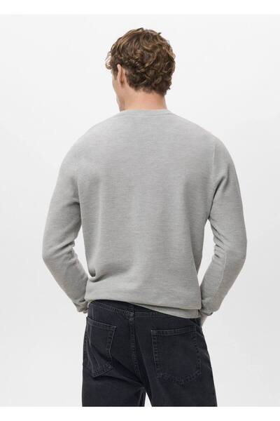 MANGO Man Mikro yapılı pamuklu triko kazak