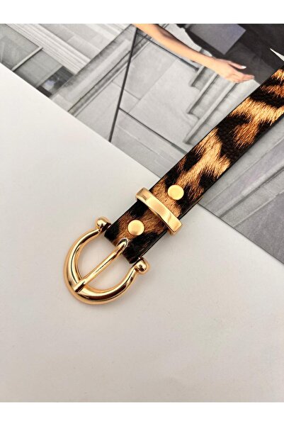 MODAM HİFA Cureaua de damă cu cataramă aurie leopard Pantaloni Curea Rochie Curea Cămașă Curea Jachetă