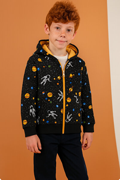 Paty Kids Chlapecký vzorovaný tenký svetr s dlouhým rukávem