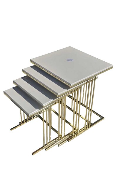 ASLANSTORE Rihome 4’lü Kare Zigon Sehpa Takımı – Dayanıklı, Şık ve Premium Tasarım