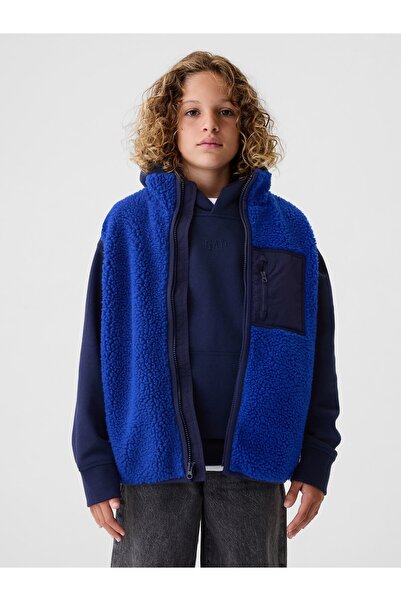 GAP Erkek Çocuk Koyu Mavi Sherpa Yelek