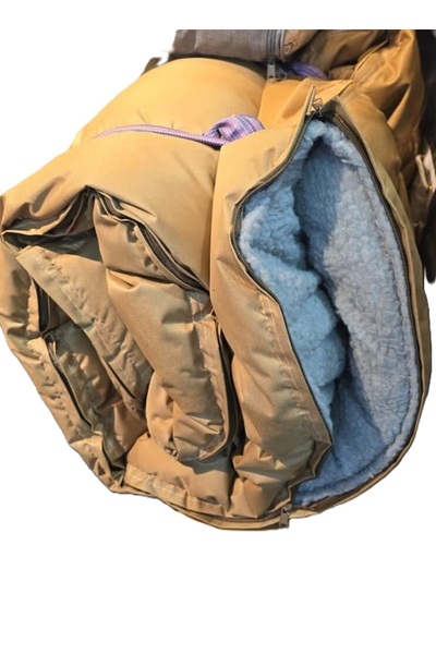 BUNCA Tanzanian sleeping bag for trips and camping, size 220 cm x 120 cm, oil velvet inside