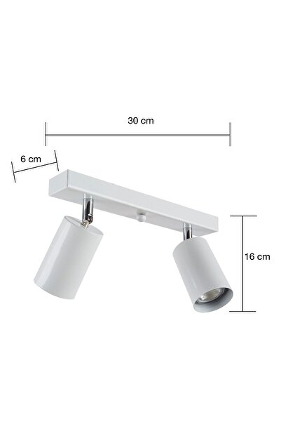 Bozyaka Aydınlatma Neron Dekoratif Metal Aplik Beyaz & Siyah Hareketli (GÜNIŞIĞI LED AMPULLER DAHİLDİR!!!)