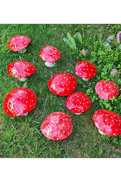 senseoftouch seramik mantar bahçe  saksı süsü bahçe dekor  el yapımı