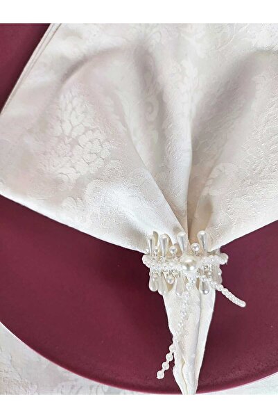 PİKKO HOME 26 Pieces Ecru Jacquard Sofra Set (Mset)