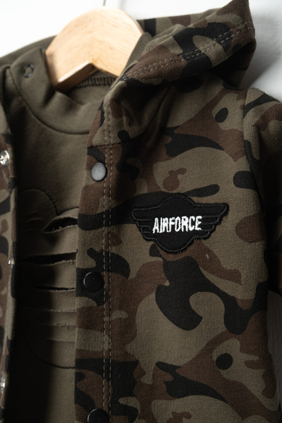 DIMPLE BABY Soldier Patterned 3-Piece Set Camouflage Patterned Baby Set