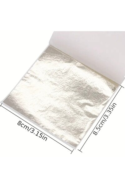 AEÇTASARIM Antik Gümüş Yaprak Varak (10 adet) Epoksi Reçine (8x8,5cm)