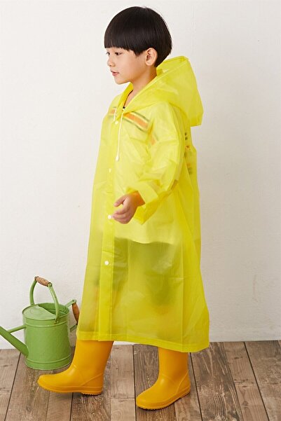 Dream Plus Unisex Children's Yellow Waterproof Raincoat 8-12 Years Old