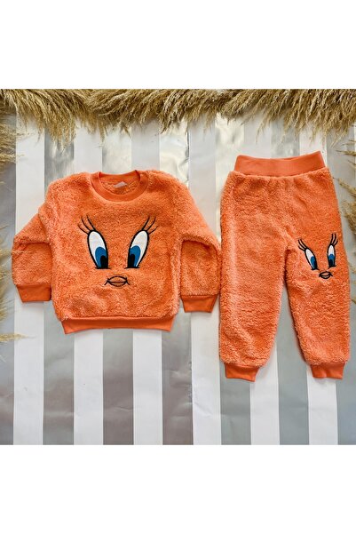 MUSCO Girl's Set Winter Fleece Plush Chick Twety Model Winter Bottom Top Set