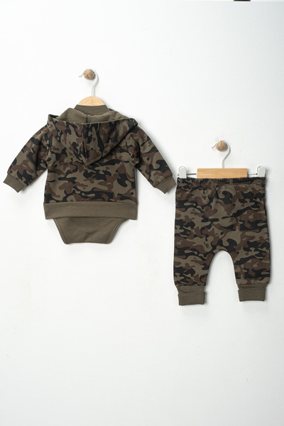 Pırlanta baby Mini Komando Seti - 3 Parça Bebek Takımı Kapüşonlu