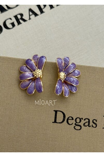 MioArt أقراط زهرة ديزي فلوفر مينا للنساء