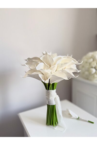 Çiçek Lateks Gala Gelin Buketi & Yaka Çiçeği