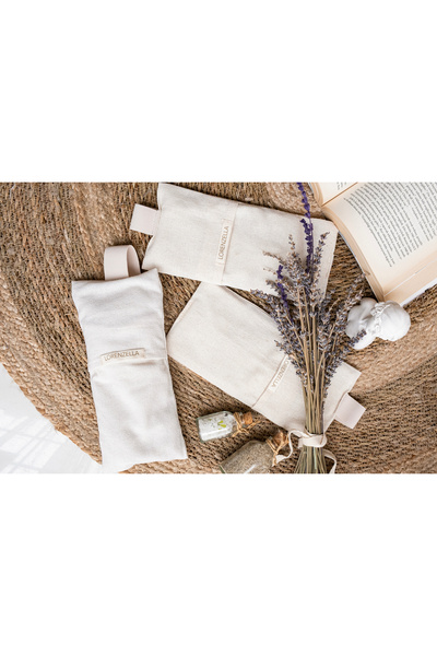 Lorenzella Natural Lavender Sleep Band and Eye Pillow - Elastic Aromatherapy Meditation Mask - Anti-Stress and Headache Eye Pillow