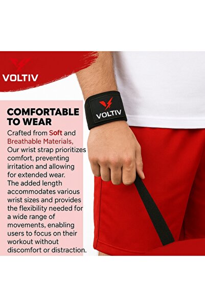 VOLTIV أربطة المعصم لرفع الأثقال - أحزمة رفع قطنية متينة مع حشوة من النيوبرين