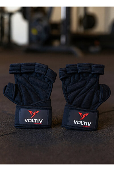 VOLTIV قفازات رفع الأثقال مع أربطة معصم بطول 30 سم - قبضة قوية، راحة يد مبطنة مضادة للانزلاق، متينة