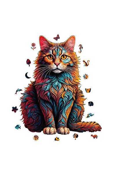 WePuzzleUp Ahşap Puzzle - Kedi - 250 Parça, 27x33 cm