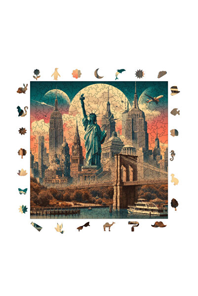 WePuzzleUp Ahşap Puzzle - Ikonik New York - 353 Parça, 29x29 cm