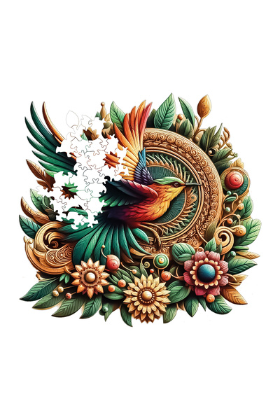 WePuzzleUp Ahşap Puzzle - Sinek Kuşu - 250 Parça, 29x28 cm