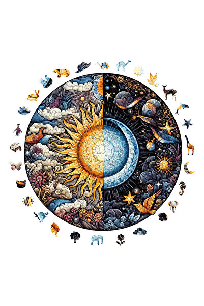 WePuzzleUp Ahşap Puzzle - Gün Ve Gece - 252 Parça, 29x29 cm