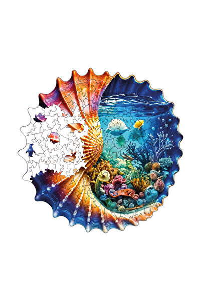 WePuzzleUp Ahşap Puzzle - Denizkabuğundaki Okyanus - 240 Parça, 29x29 cm