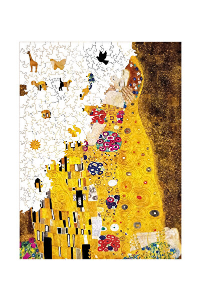 WePuzzleUp Ahşap Puzzle - Gustav Klimt Öpücük - 450 Parça, 29x39 cm
