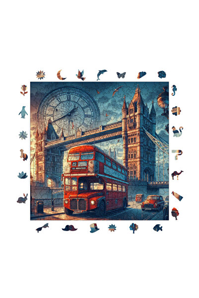 WePuzzleUp Ahşap Puzzle - Londra - 353 Parça, 29x29 cm