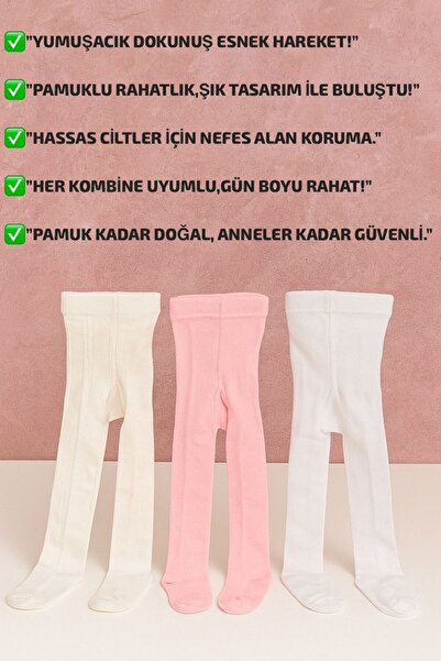 Tiril Tiril (0-13 Yaş) Çocuk Kilotlu Çorap 3'lü Paket-PAMUKLU Rahat Giyim