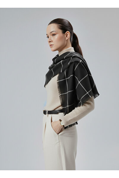 derikem Γυναικείο χειμερινό σάλι με απαλή υφή καρό μοντέλο