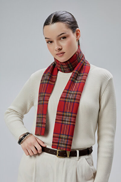 derikem Women's Soft Textured Plaid Pattern Winter Shawl