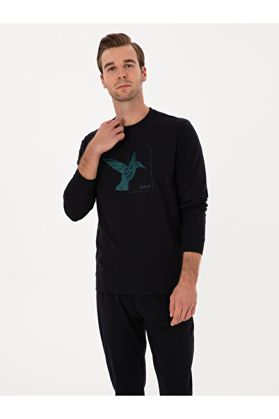 Cacharel Lacivert Regular Fit Bisiklet Yaka Sweatshirt 50311401-VR033