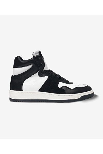 Greyder Erkek Siyah Beyaz Hakiki Deri Sneaker Bot 3K1SB75175