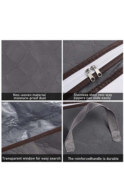 fulina 6 Pack Storage Bag, Large Capacity Storage Organizer with Double Zipper and Reinforced Handle, Multi