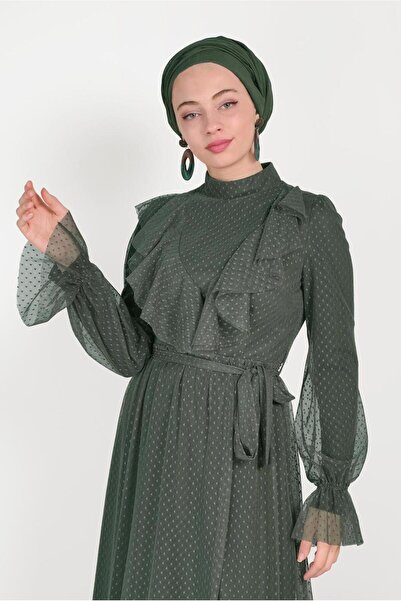 Alvina 40485 Model Lace and Ruffle Dress