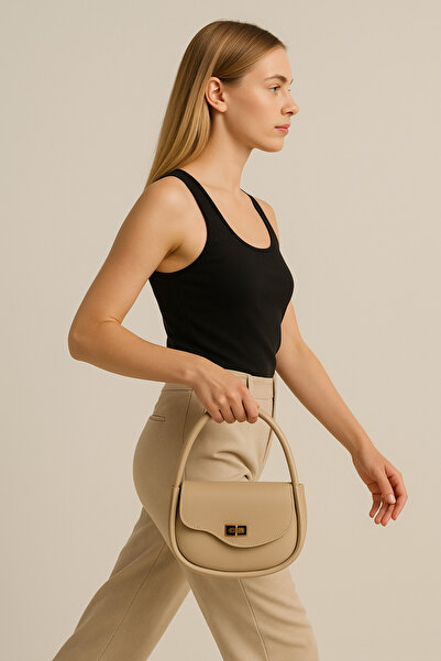 Elory Grace Жіноча бежева сумка через плече – ручна сумка, знімний ремінець, модель Stella, спеціальний крій