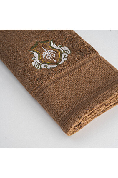 Ecocotton Farah El Рушник для обличчя Чоловічий 100% органічна бавовна з вишивкою Коричневий 50x90 см