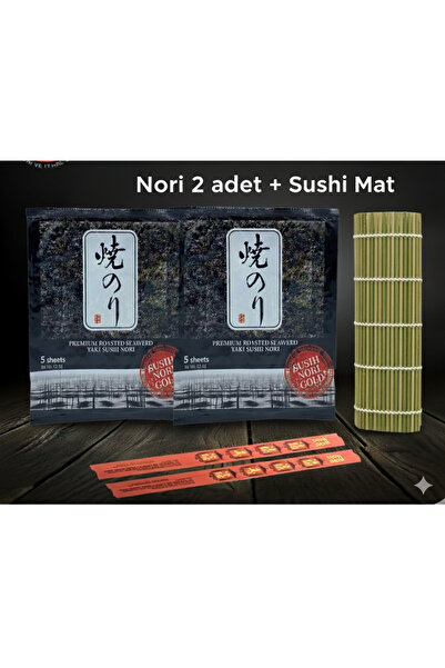 NETTENYOLLA Sushi Matı 2 Adet 5li Nori Sushi Yosunu / Suşi Seti