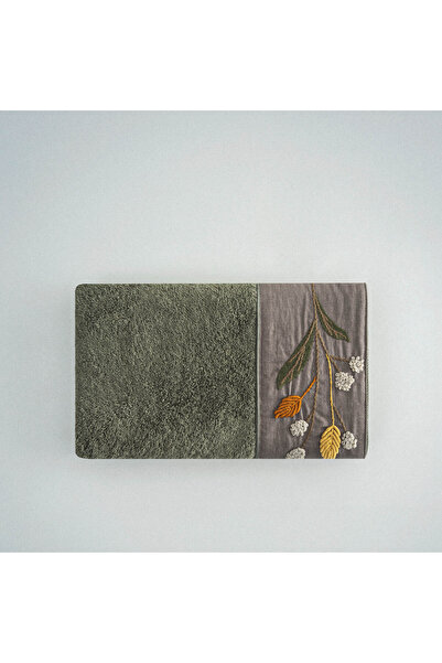 Ecocotton Farah El Рушник для обличчя Жіночий 100% органічна бавовна Ручна вишивка Зелений 50x90 см