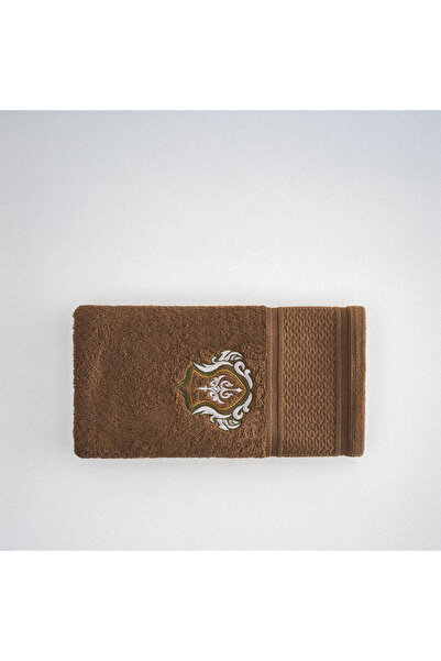 Ecocotton Farah El Рушник для обличчя Чоловічий 100% органічна бавовна з вишивкою Коричневий 50x90 см